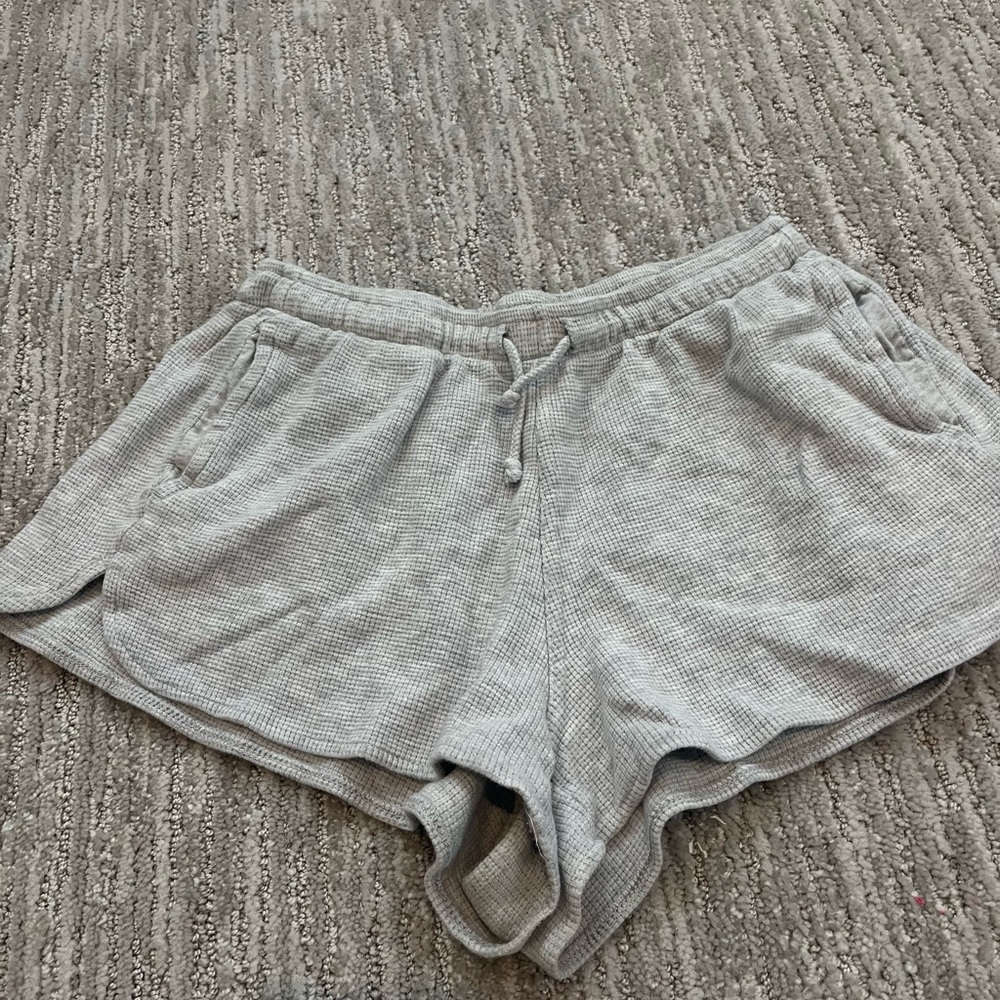 brandy melville grey waffle shorts